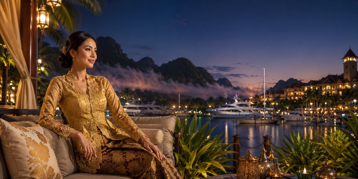 Pengalaman VIP bonus premium obd2 bergaya kebaya tradisional Malaysia di Langkawi